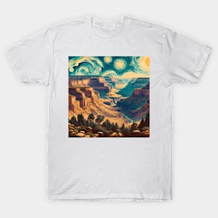 Grand Canyon National Park, USA, in the style of Vincent van Gogh's Starry Night T-Shirt